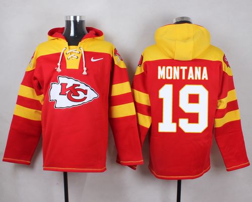 Nike Chiefs #19 Joe Montana Red Player Pullover NFL Hoodie